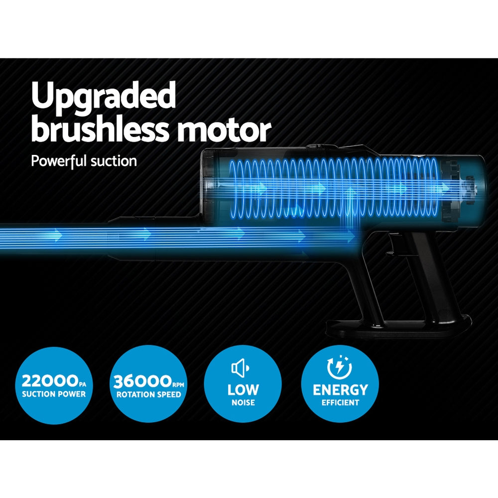 Devanti Cordless Brushless Stick Vacuum Cleaner 350W - Grey