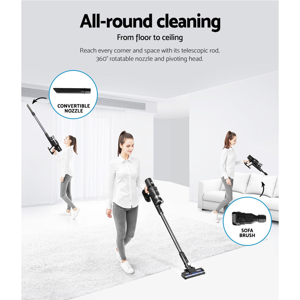 Devanti Cordless Brushless Stick Vacuum Cleaner 350W - Grey