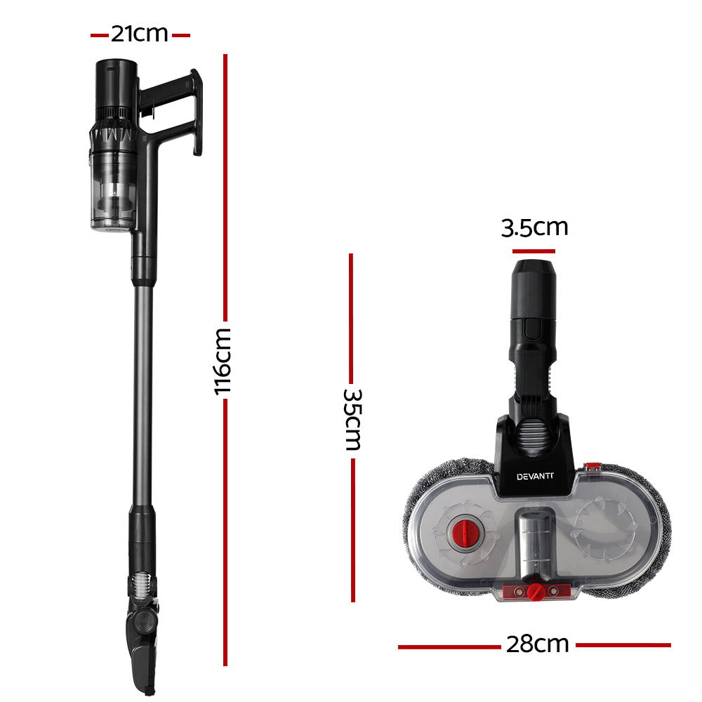 Devanti 350W Electric Mop Head Attachment for Cordless Vacuum Cleaners - Grey