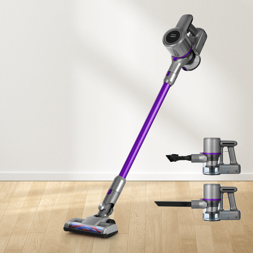 Devanti Cordless Stick Vacuum Cleaner 120W - Bagless & Lightweight in Purple