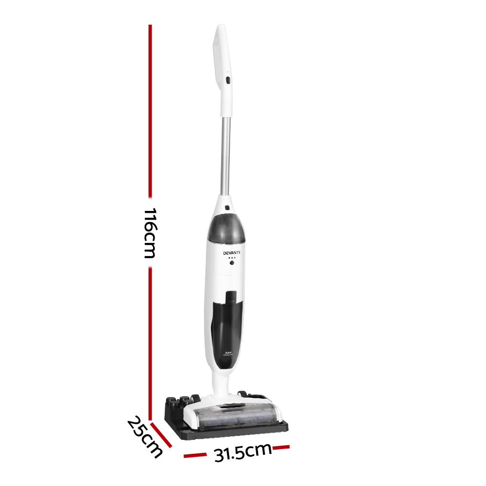 Devanti 250W Cordless Wet-Dry Vacuum Cleaner with Self-Cleaning Feature