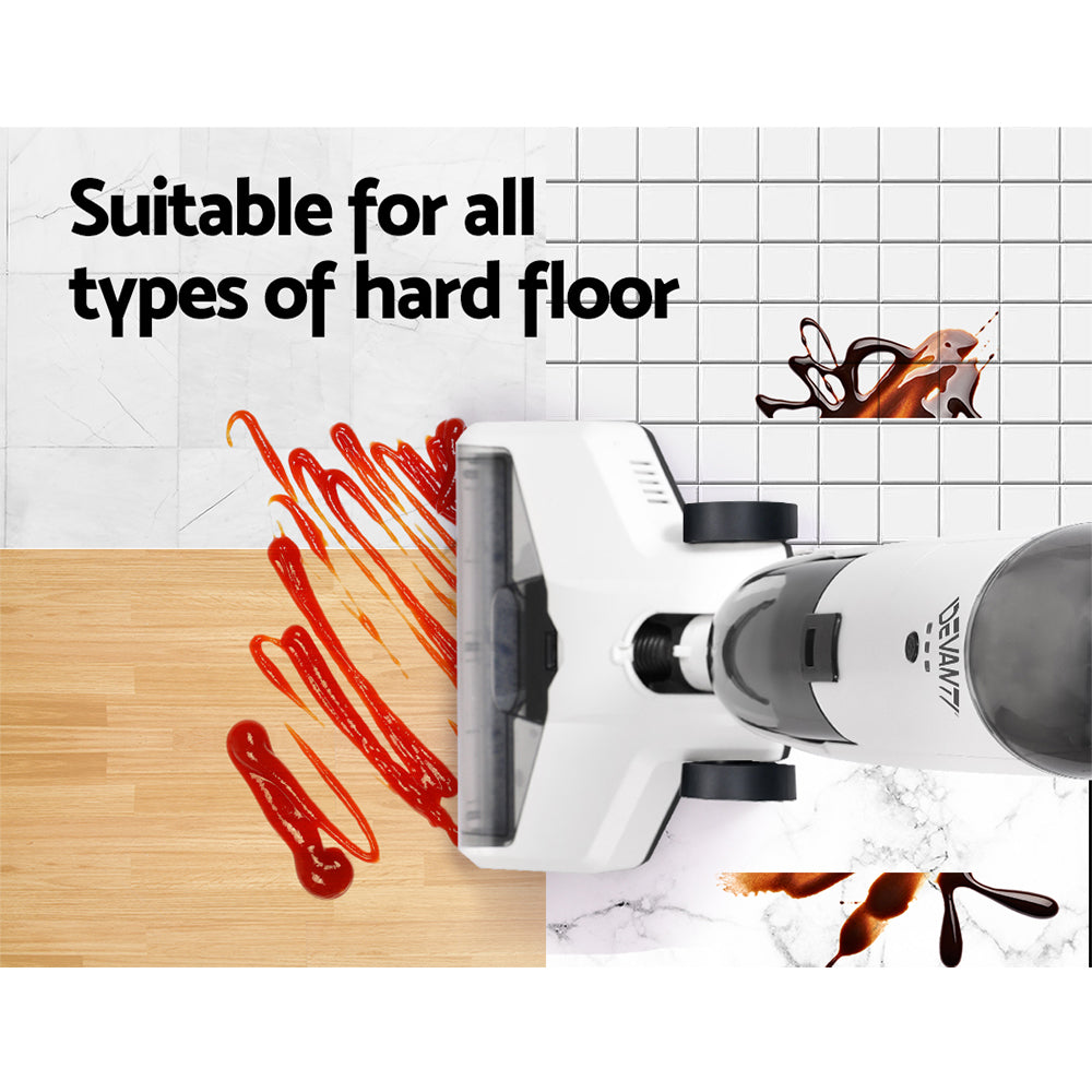Devanti 250W Cordless Wet-Dry Vacuum Cleaner with Self-Cleaning Feature