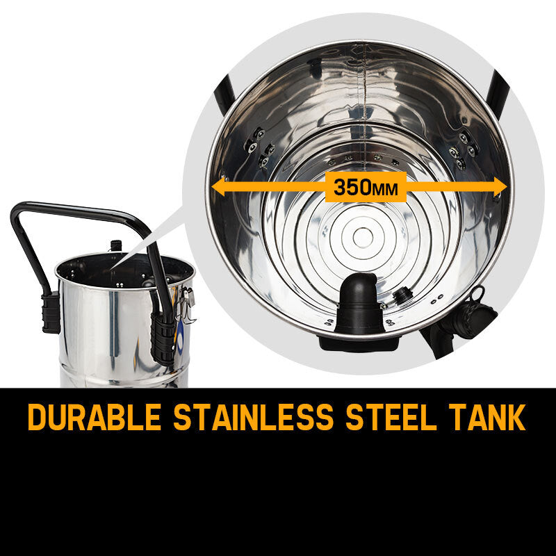 Unimac 60L 2000W Stainless Steel Wet and Dry Vacuum