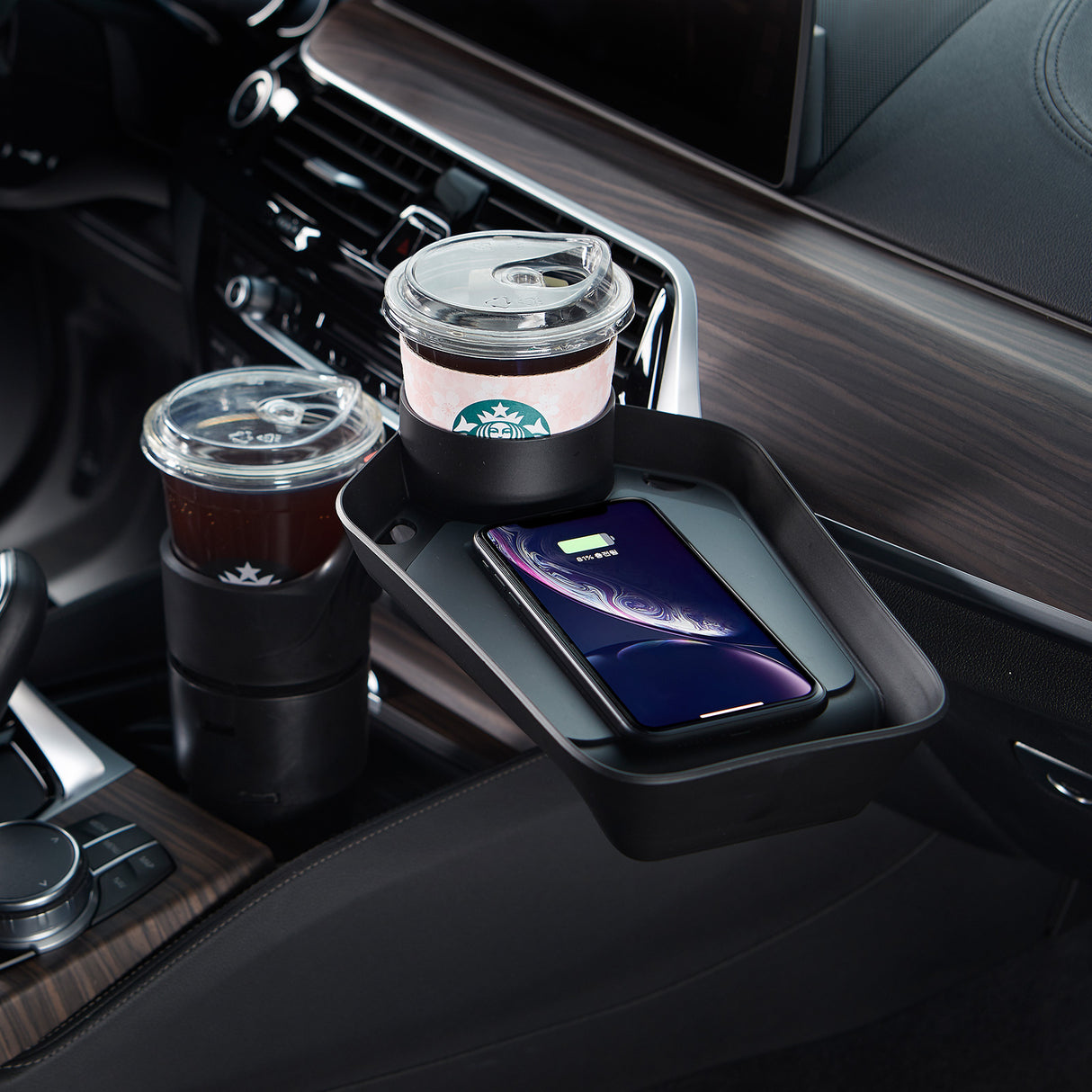 Car Cup Holder Extension with Wireless Charger 10W