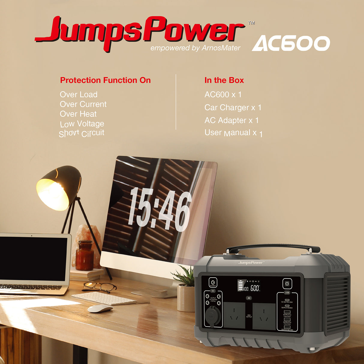 JumpsPower AC600 Portable Power Station