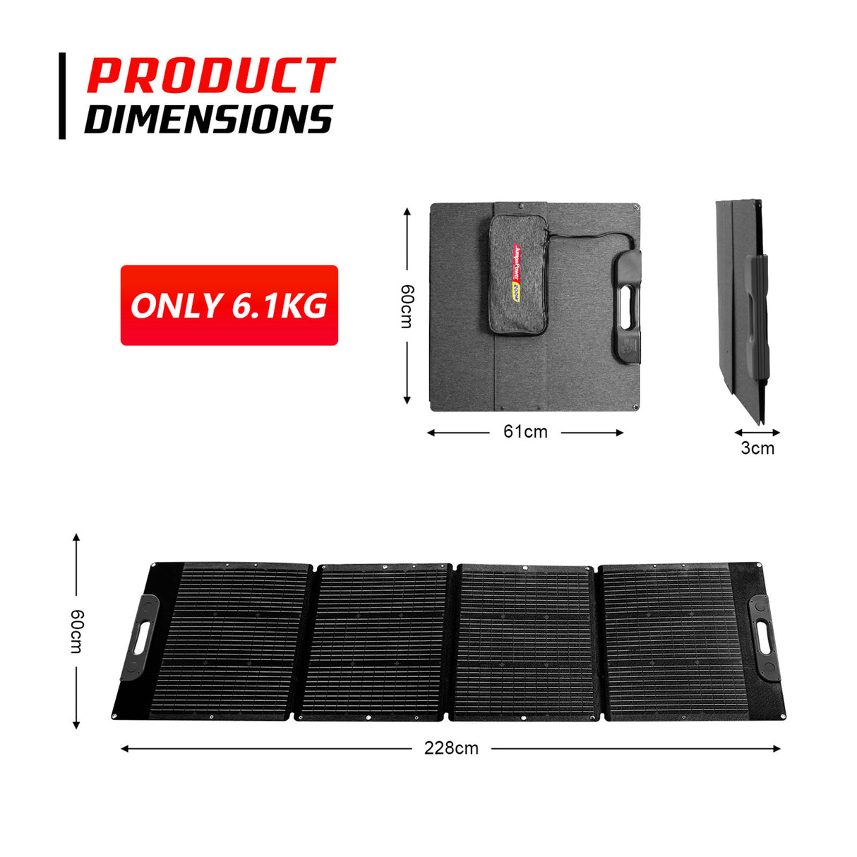 JumpsPower 200W Portable Solar Panel
