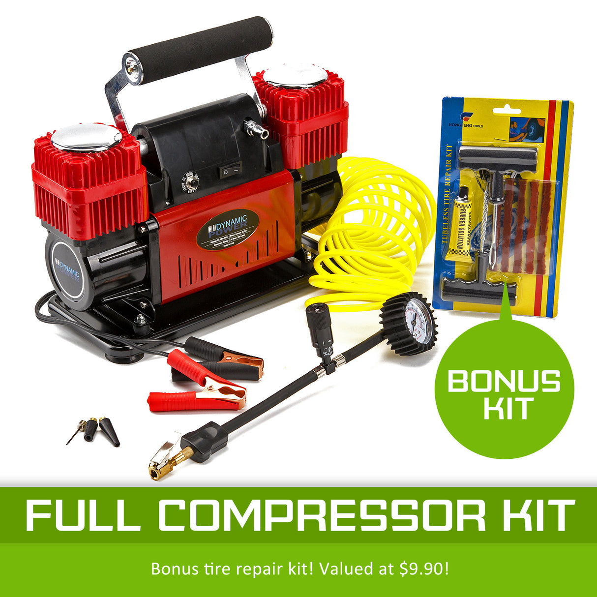 300L/MIN 12V Air Compressor - RED