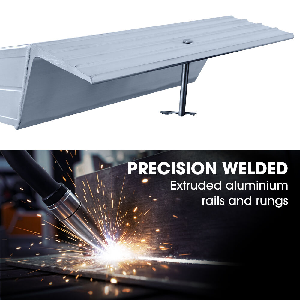 BULLET Pair of 2.3m Aluminium Loading Ramps, 4000kg Total Capacity, Heavy-Duty, Safety Pins, for Car, 4x4, Ride on Mower, ATV, Mini Excavator