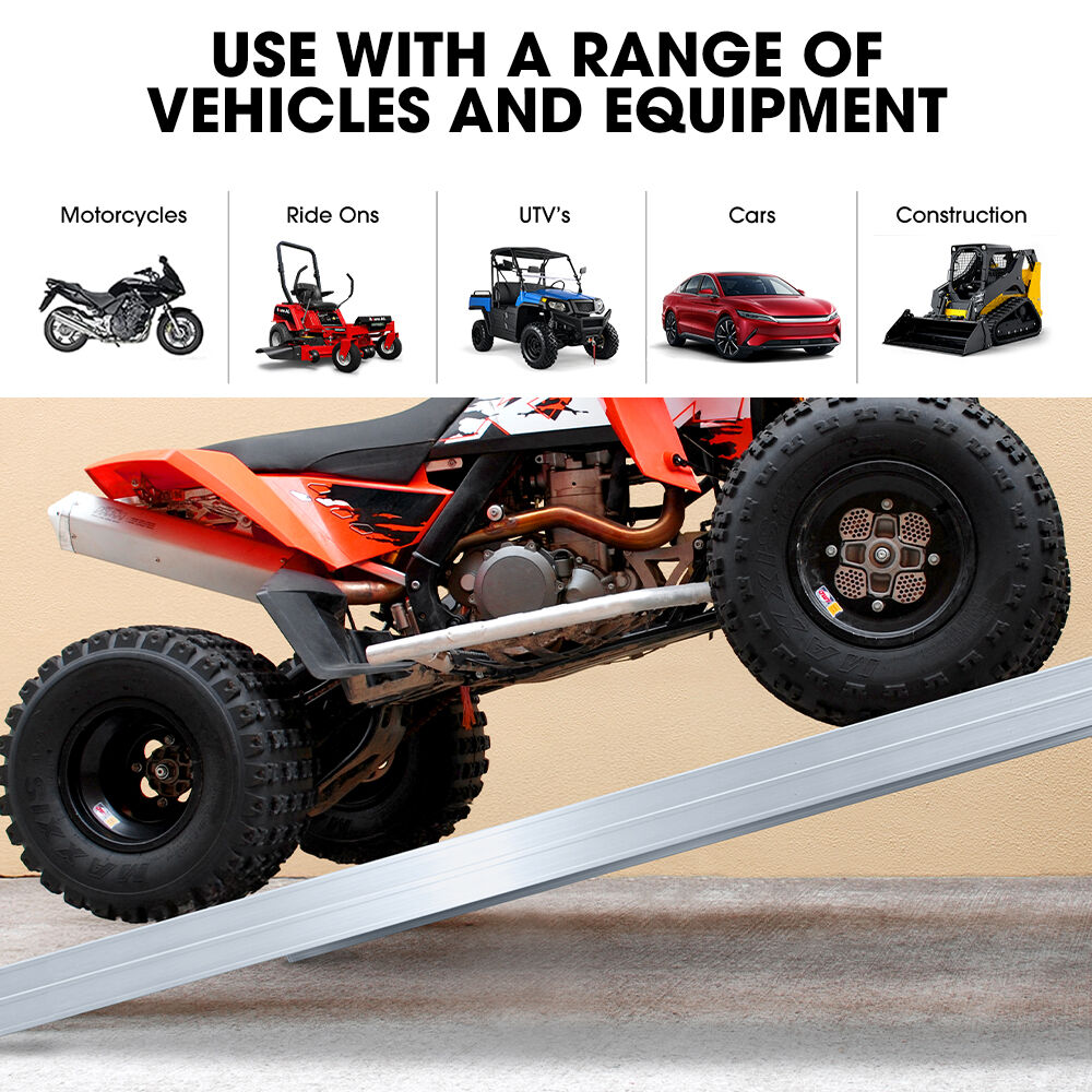 BULLET Pair of 3.8m Aluminium Loading Ramps, 4000kg Total Capacity, Heavy-Duty, Safety Pins, for Car, 4x4, Ride on Mower, ATV, Mini Excavator