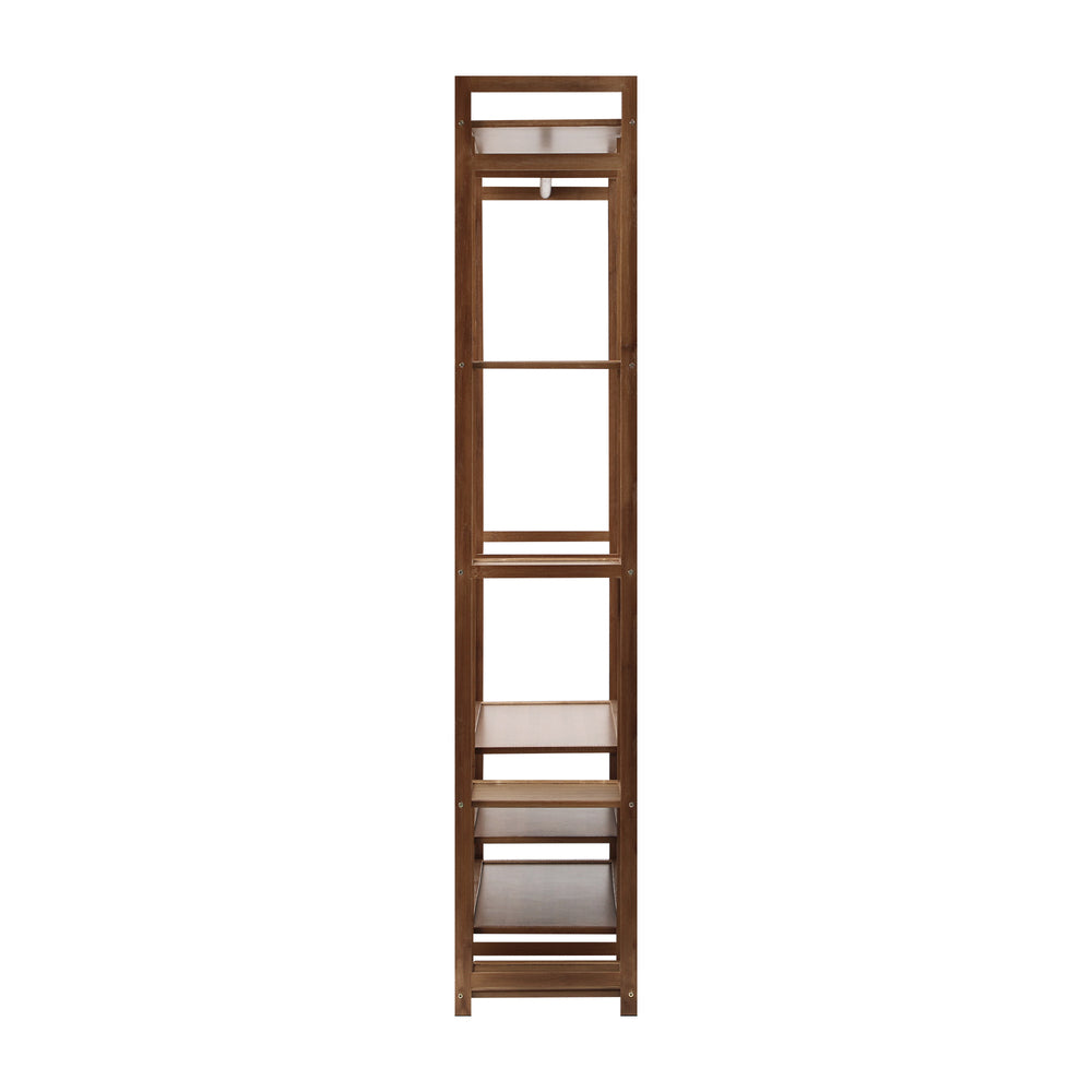 Oikiture Open Wardrobe with 8 Display Shelves