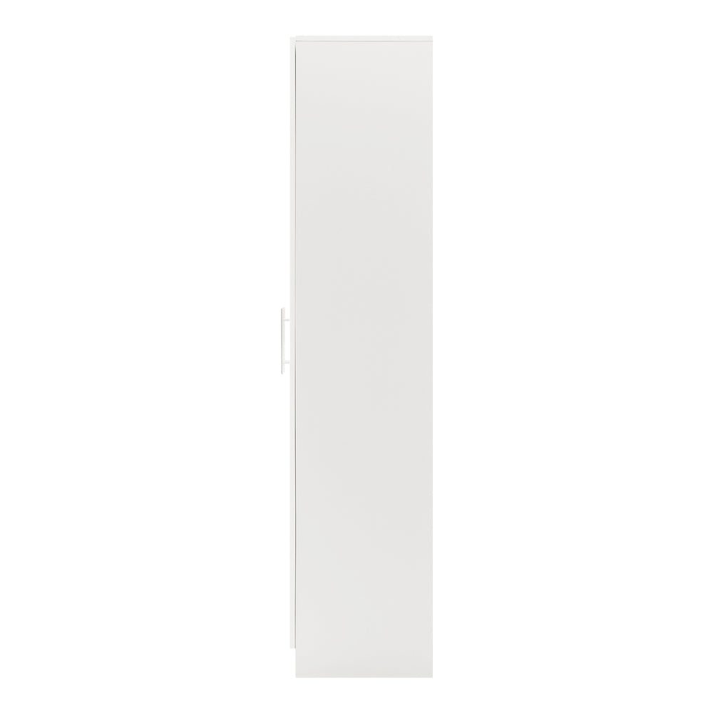 Oikiture Wardrobe Large 2 Doors 4 Shelves White