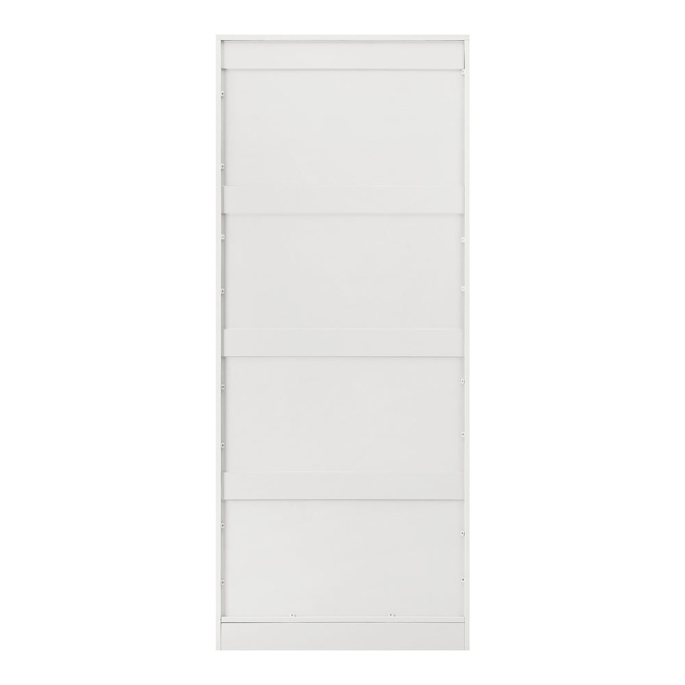 Oikiture Wardrobe Large 2 Doors 4 Shelves White
