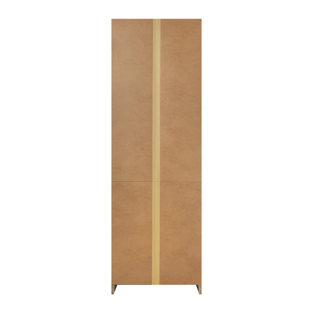 Oikiture Wardrobe 3 Drawers Hanging Rail Natural