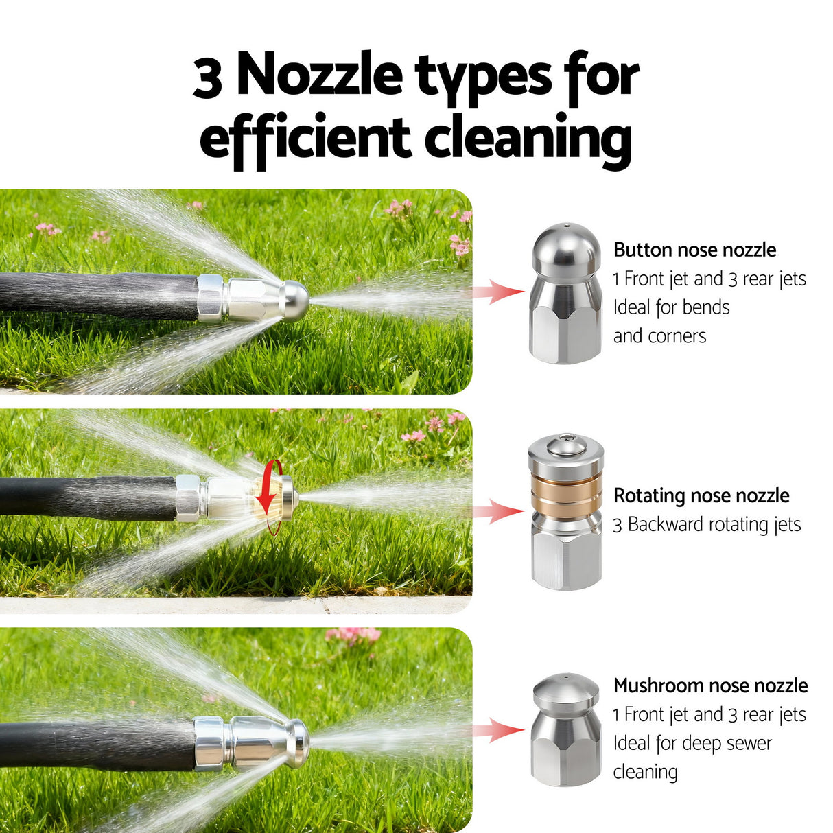 Giantz Pressure Washer Hose 30M 5800PSI Power Replacement Extension 1/4'' Quick Connect