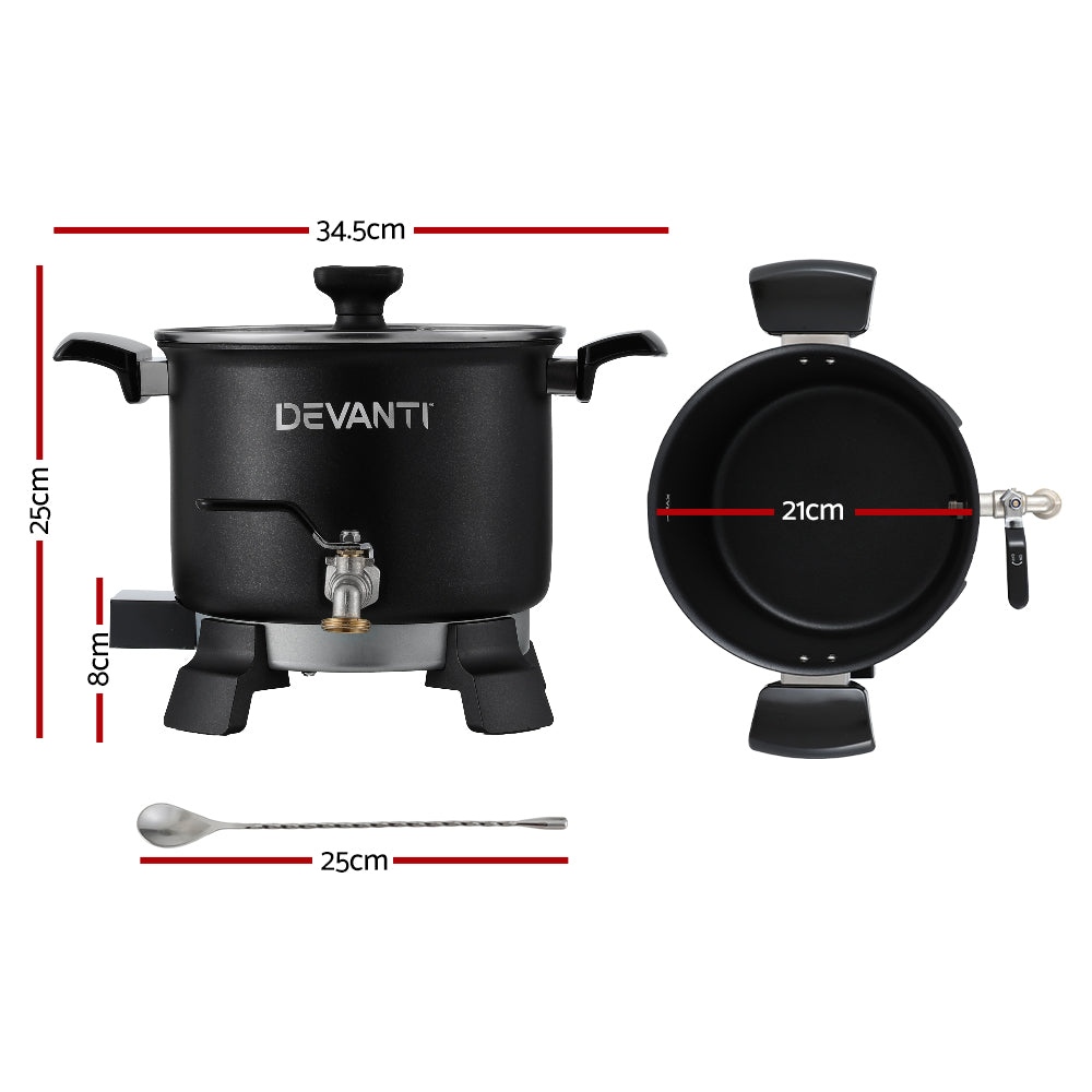 Devanti 5L Candle Wax Melter with Quick Pour Spout and Safety Features - 1200W Electric Melting Pot
