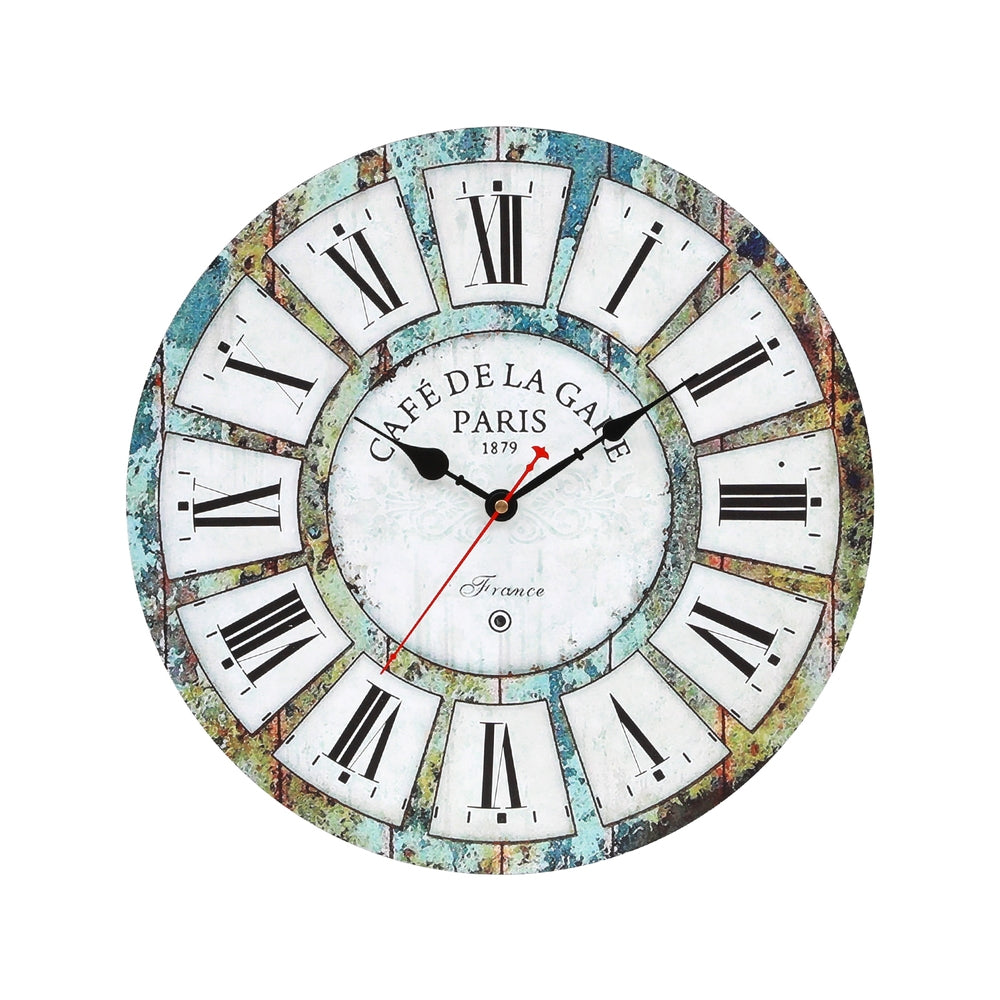 Rustic Charm 40CM Turquoise Wall Clock by Artiss