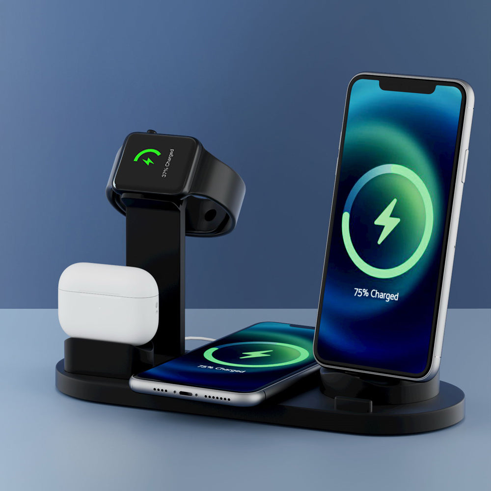 Devanti 15W 4-in-1 Wireless Charging Station for Phones, AirPods, and iWatch