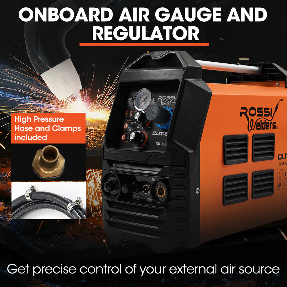 ROSSI 60A Plasma Cutter, Non-Touch Pilot ARC for Easy Cuts of Painted or Rusty Metals, DC Inverter C