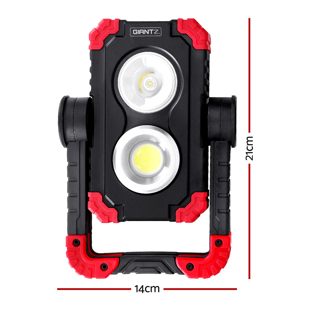 Giantz Portable LED Work Light - Rechargeable Cordless Torch with 360? Rotation and Power Bank??