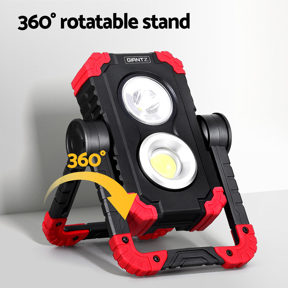 Giantz Portable LED Work Light - Rechargeable Cordless Torch with 360? Rotation and Power Bank??