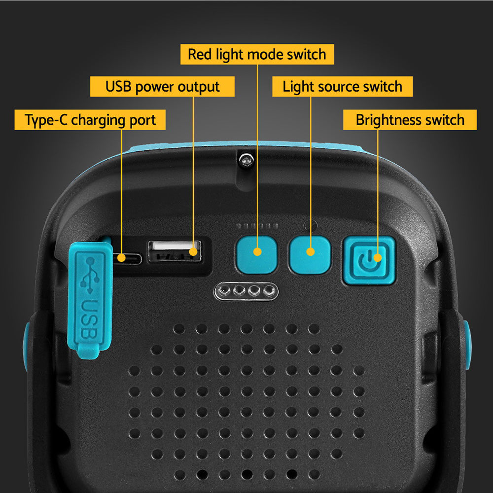Portable USB Rechargeable Magnetic LED Work Light with 180? Stand