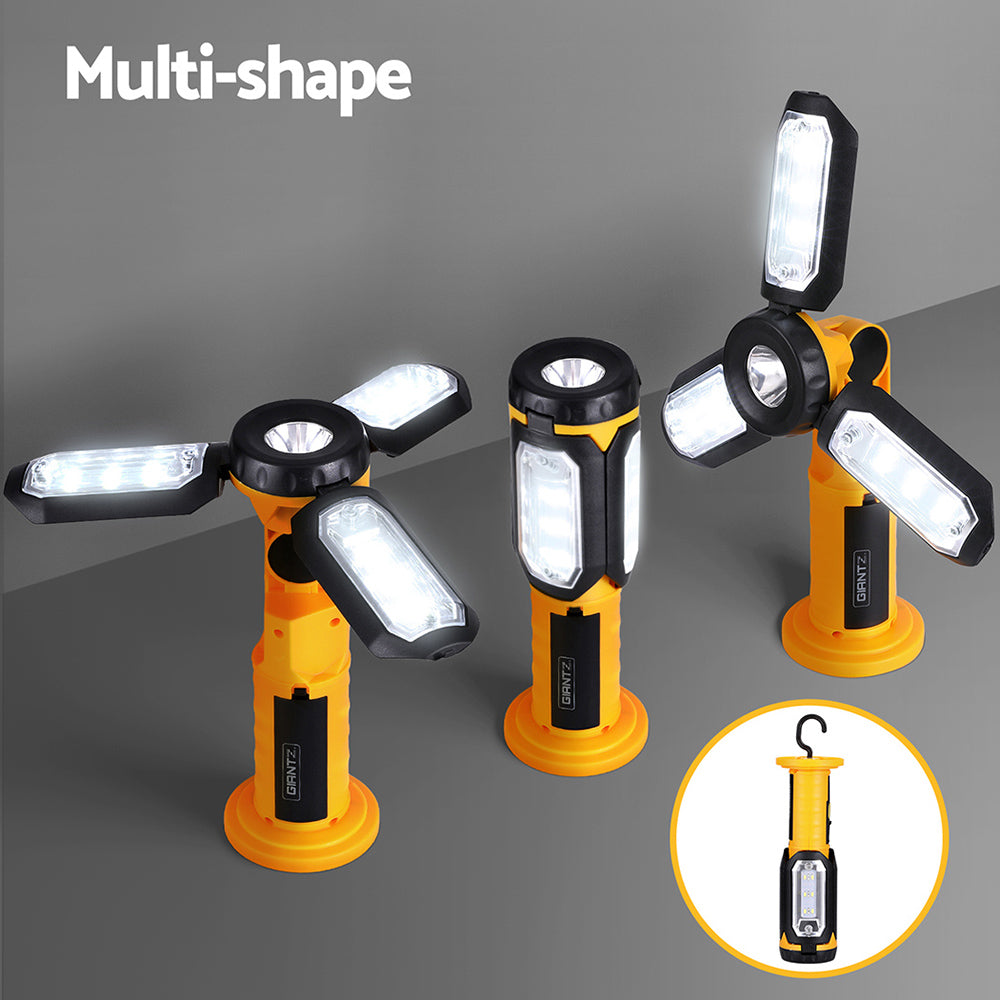 Giantz Rechargeable LED Work Light with USB Charging, Magnetic Hook, and 90? Rotation