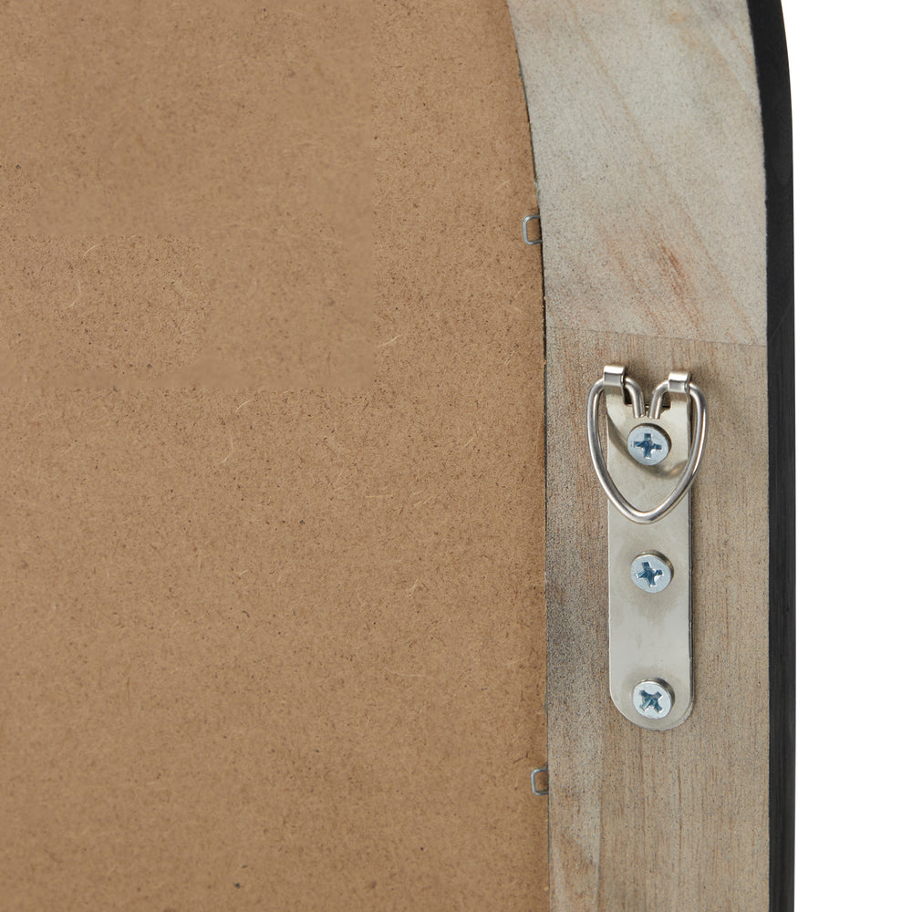 Oikiture 2PC Window Mirror Arched 76x51cm Wooden Black