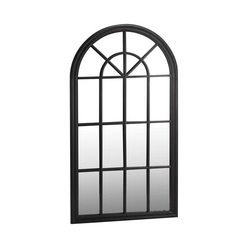 Oikiture Window Mirror Arched Wall Mirror 130x70cm Black