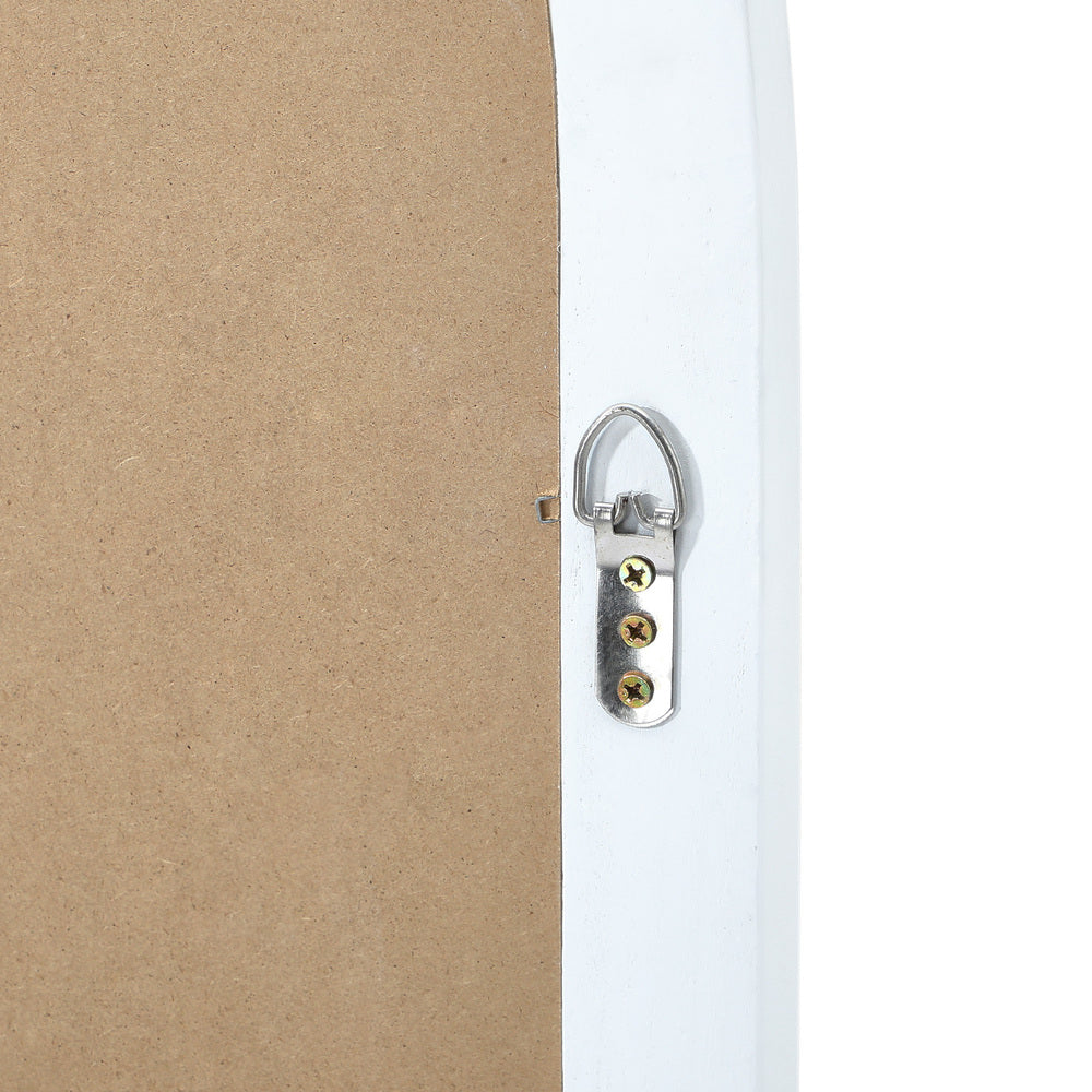 Oikiture Wooden Window Mirror Arched Wall Mirrors 130x70cm White