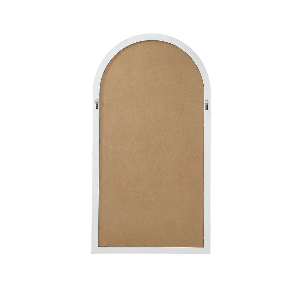 Oikiture Window Mirror Arched Wall Mirrors 76x51cm Wooden White