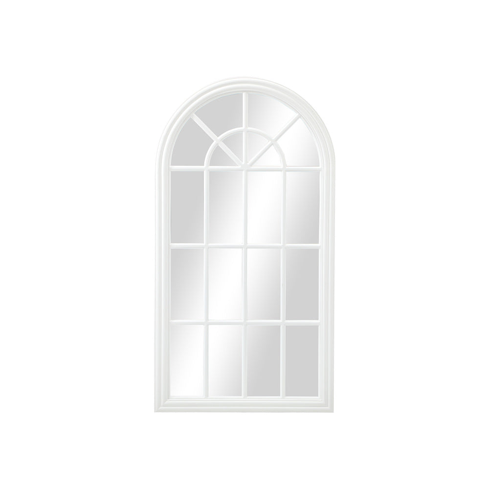 Oikiture 2PC Window Mirror Arched Wall Mirrors 76x51cm Wooden White