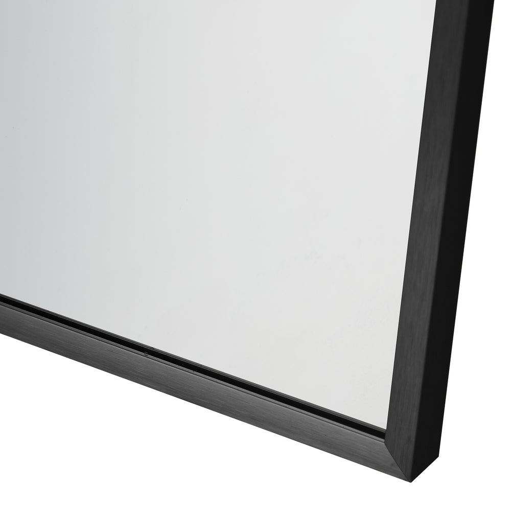 Oikiture Wall Mirror 86x50cm Arched Black