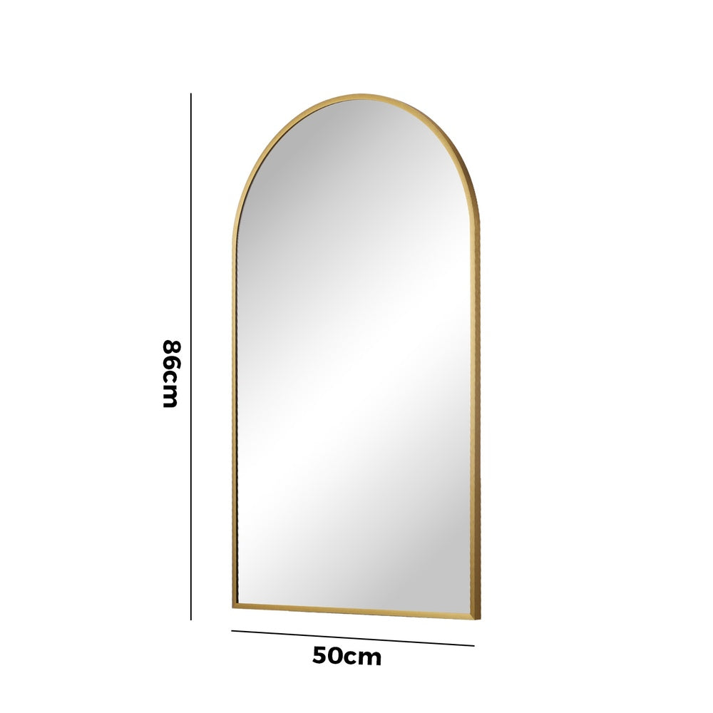 Oikiture Wall Mirror 86x50cm Arched Gold