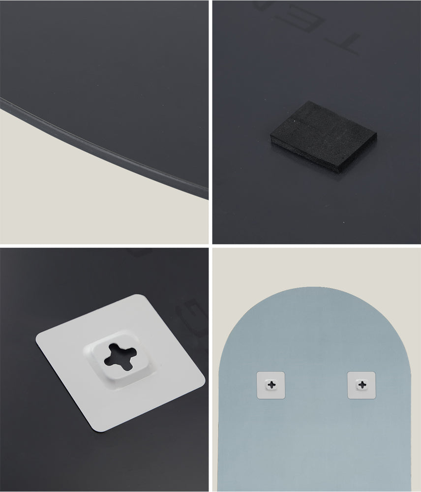 Oikiture Arched Wall Mirrors 86x50cm Frameless