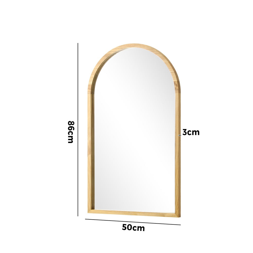 Oikiture Wall Mirror Wooden Frame Arched 86 x 50cm