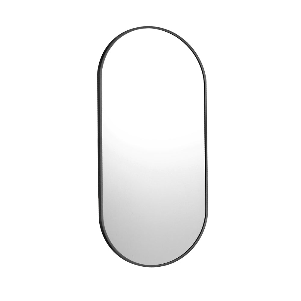 Oikiture Wall Mirror Oval Black 84x50cm