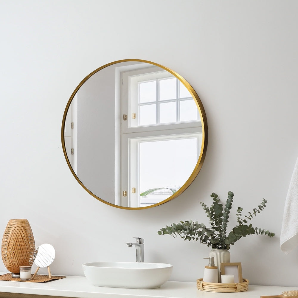 Oikiture Wall Mirror Round 50cm Gold