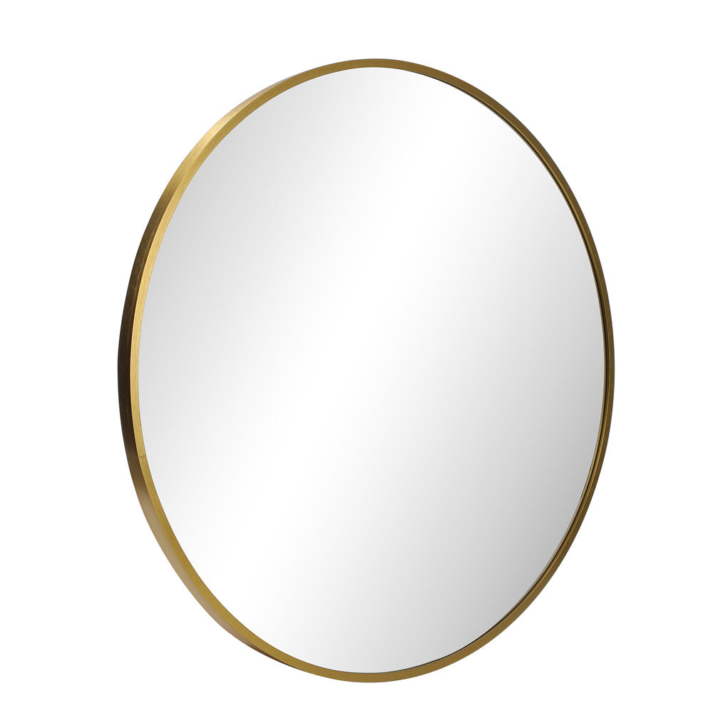 Oikiture 60cm Wall Mirror Round Gold