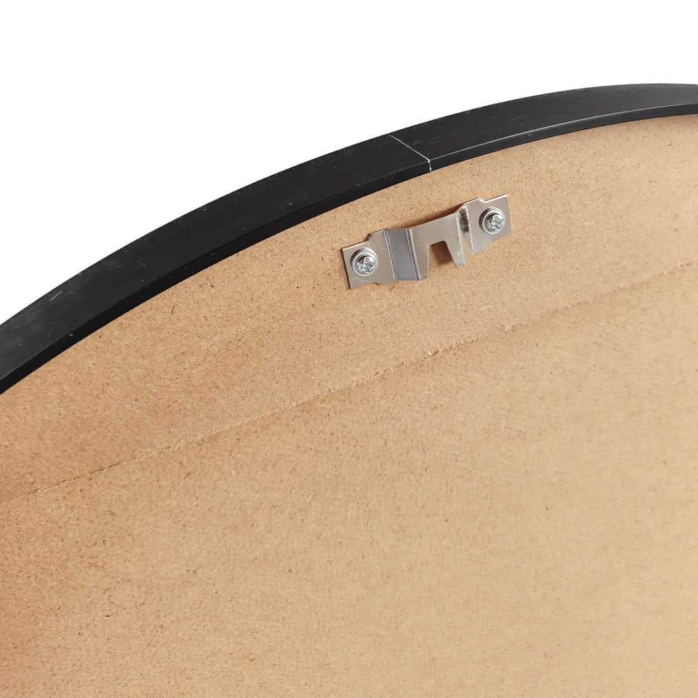 Oikiture Wall Mirror Round 70cm Black