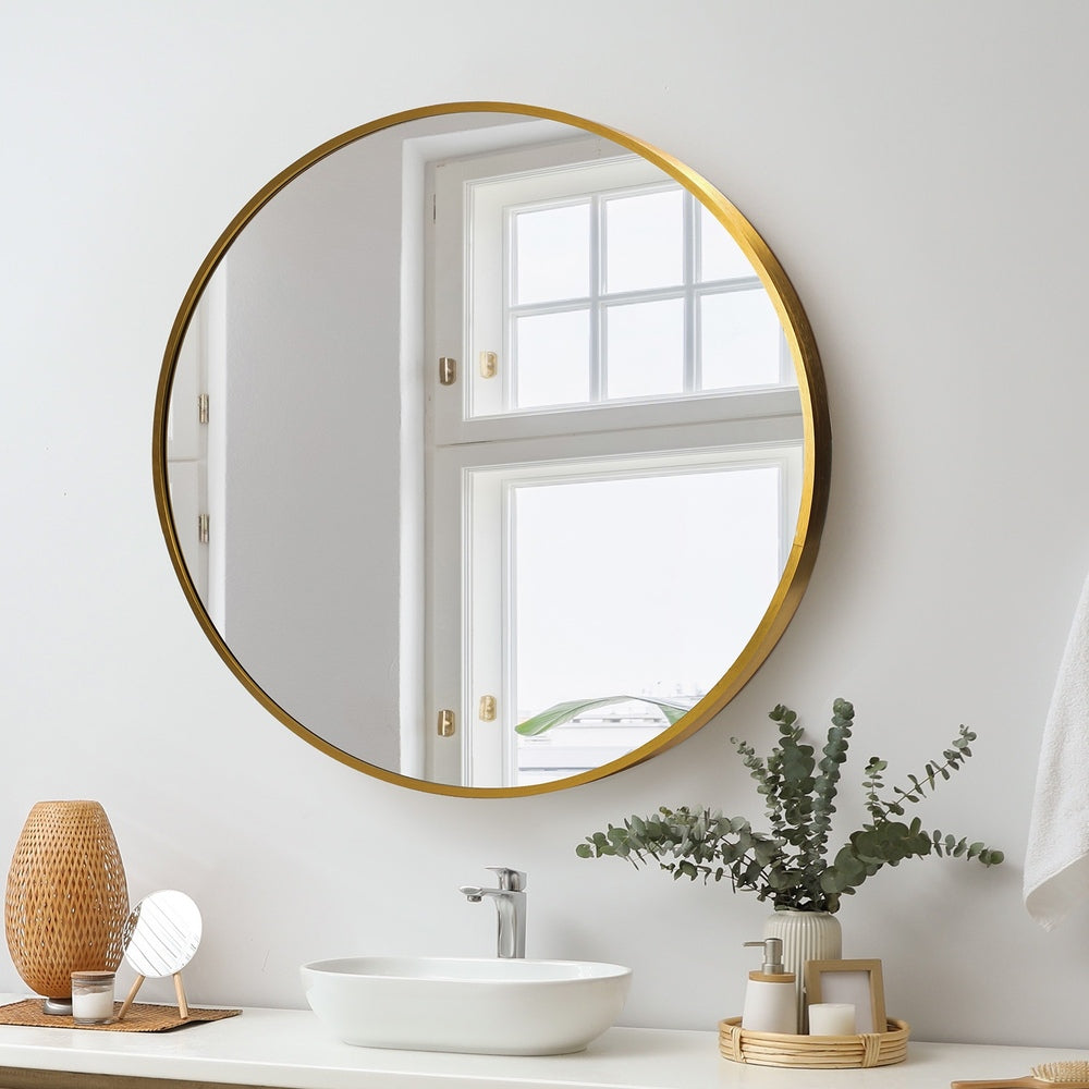 Oikiture Wall Mirror Round 70cm Gold