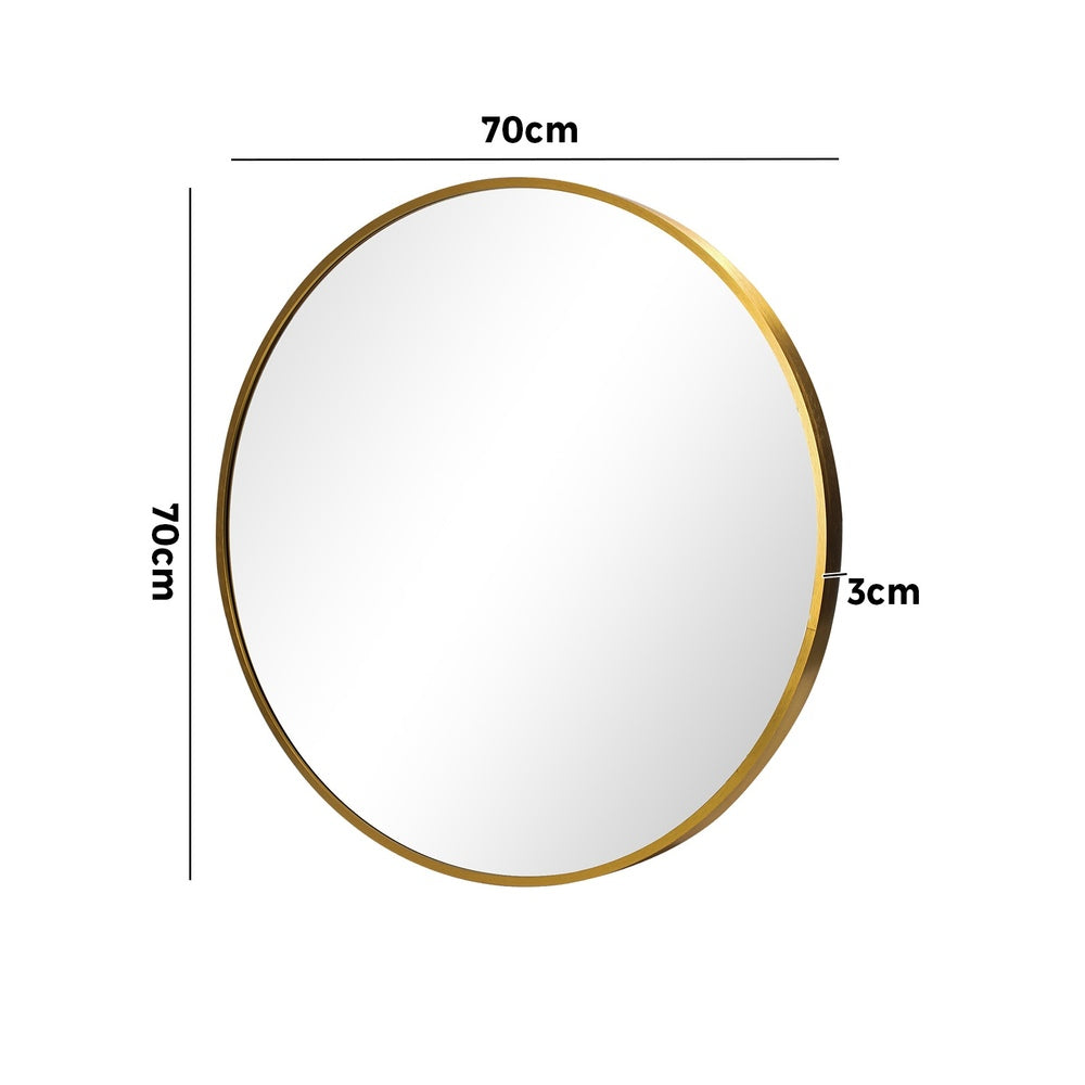 Oikiture Wall Mirror Round 70cm Gold