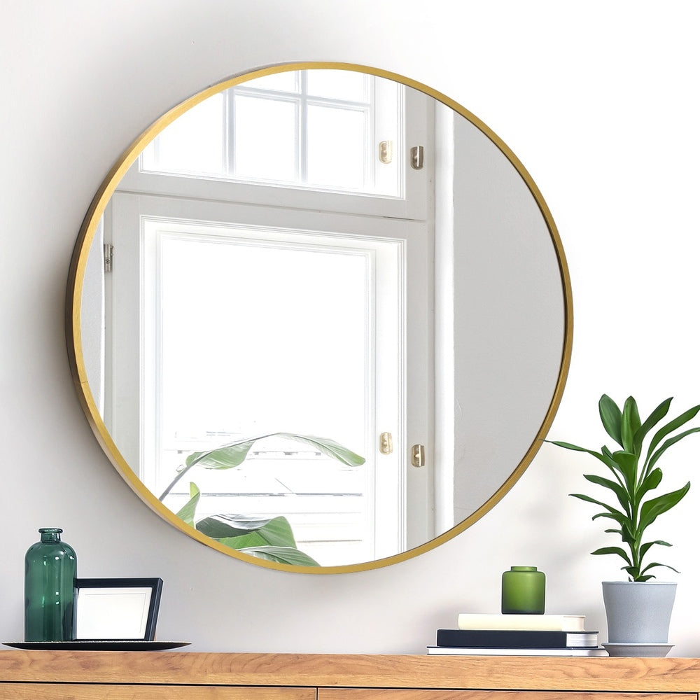 Oikiture Wall Mirror Round 70cm Gold