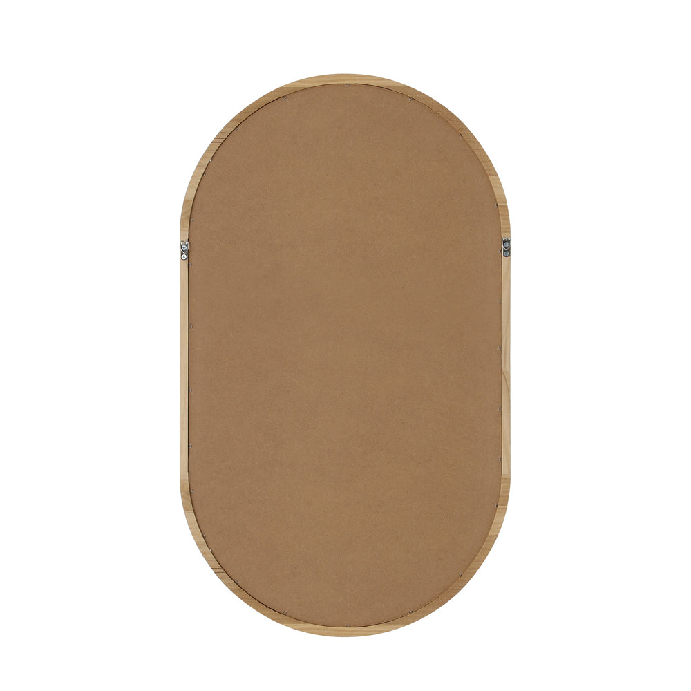 Oikiture Wooden Wall Mirrors Oval Mirror 84x50cm Set of 2