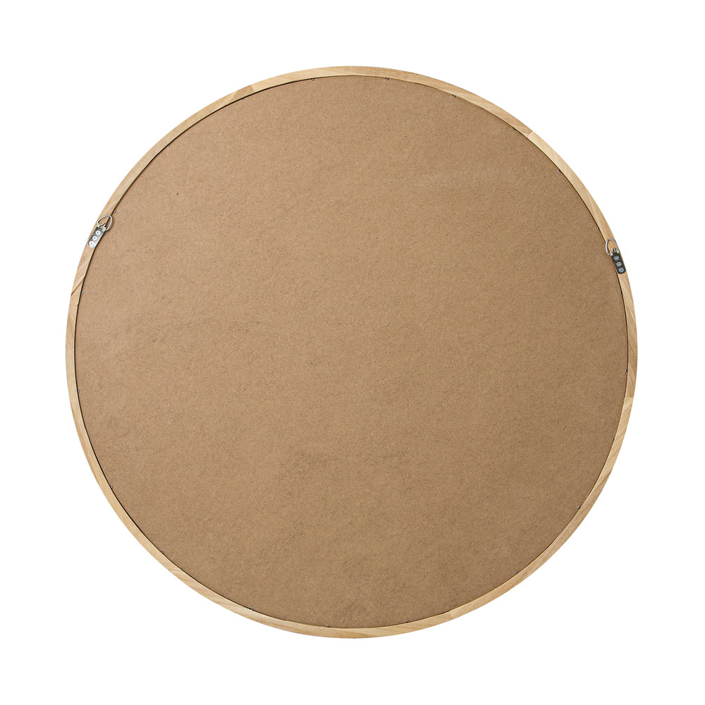 Oikiture Wall Mirrors Round 80cm Wooden Set of 2