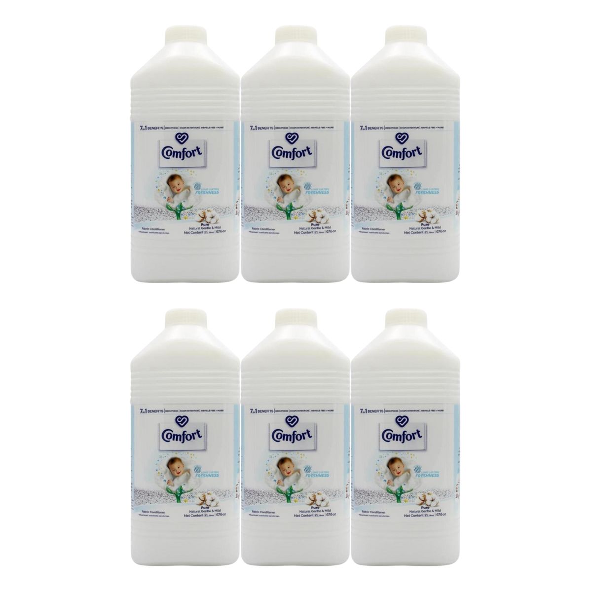 Comfort 2L Fabric Conditioner Pure Natural Gentle & Mild x6-2018816758282063874