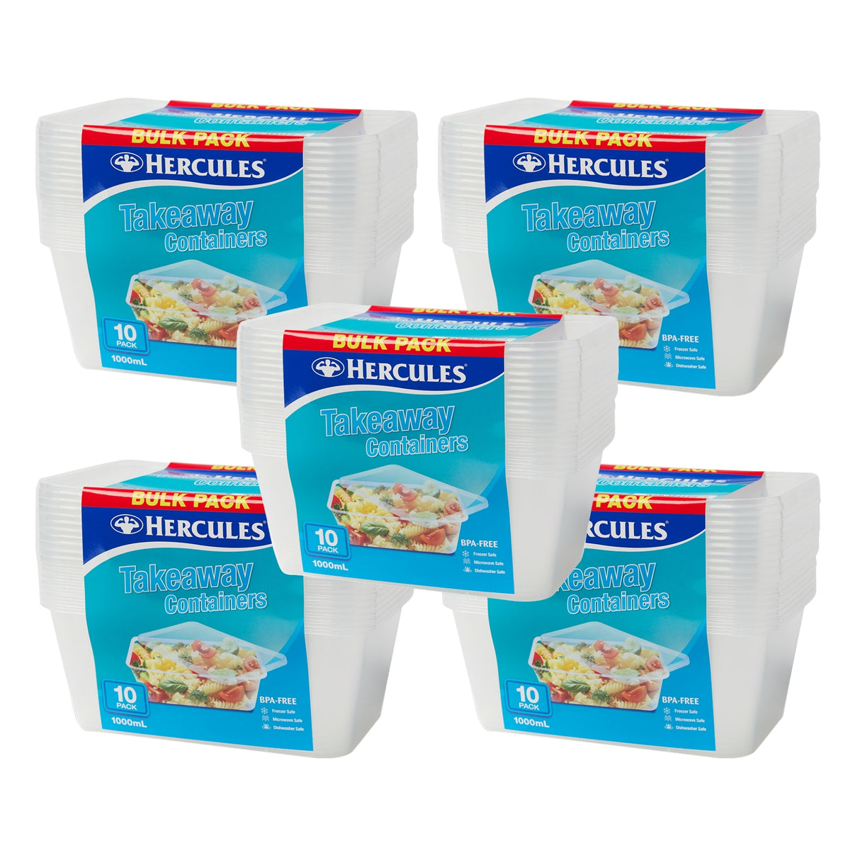 Hercules Takeaway Food Containers 10pk x 1000ml x5-2017004939150233600