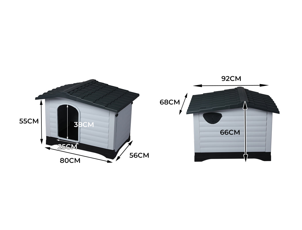 PaWz Dog Kennel Outdoor Indoor Plastic L Grey-2018816849965355010