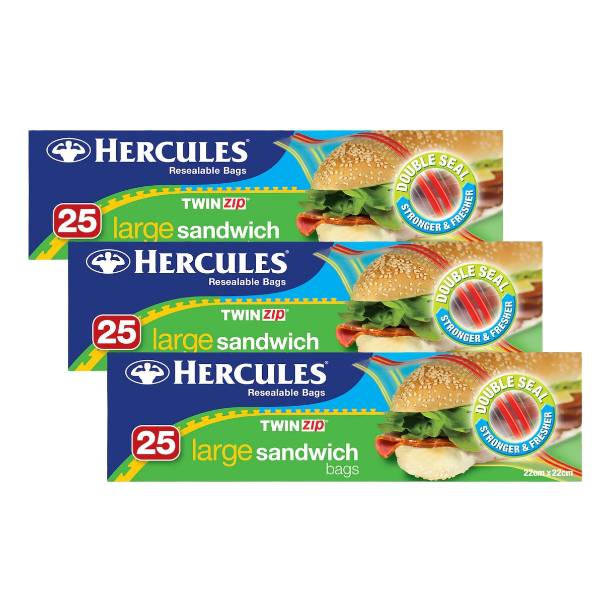 Hercules Large Sandwich Bags 25pk x3-2017004942367264768