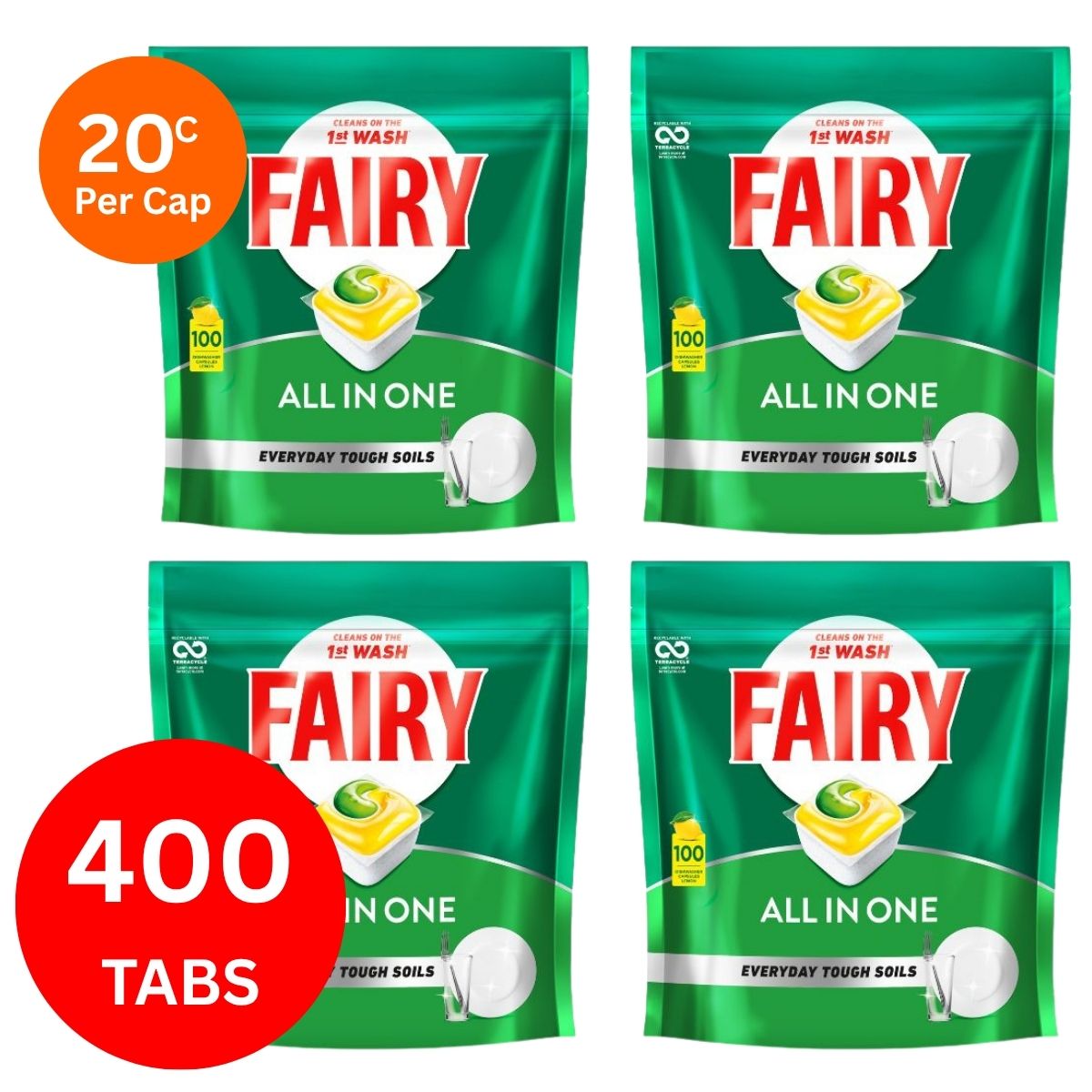 Fairy All In One x 400 Lemon Dishwasher Tablets-2018816821385367555