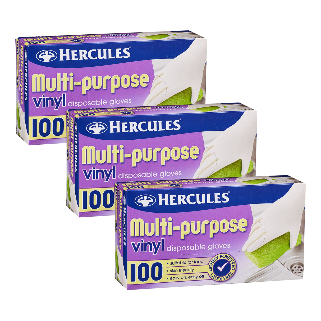 Hercules Multipurpose Vinyl Gloves 100pk x3-2017004937178910720